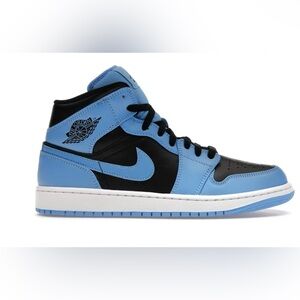 Jordan 1 Retro Mid University Blue and Black Size 7Y